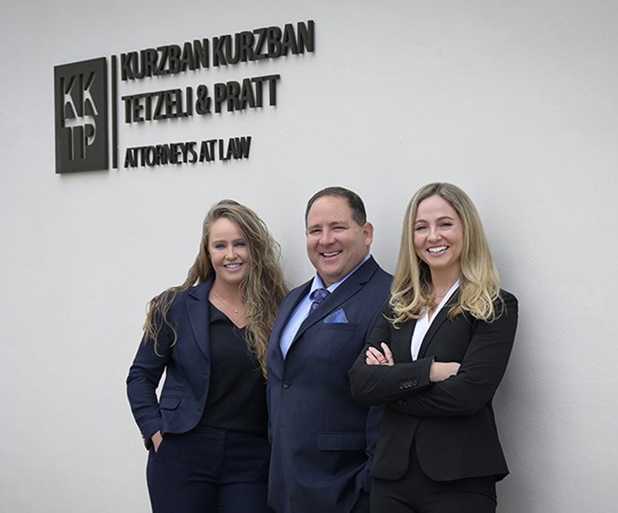 Our medical malpractice attorneys, Jed Kurzban, Taylor Alicia Hill and Lauren Olivia Gallagher.